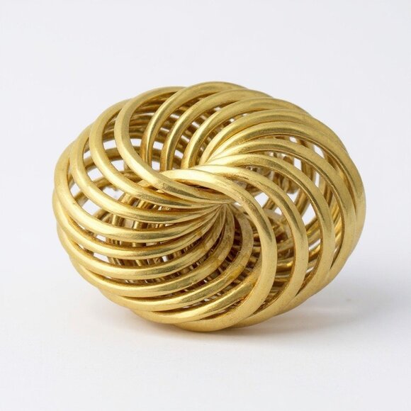 MCM Vintage Napier Gold Tone Spiral Knot Brooch/Pin Gold Tone - Picture 2 of 6